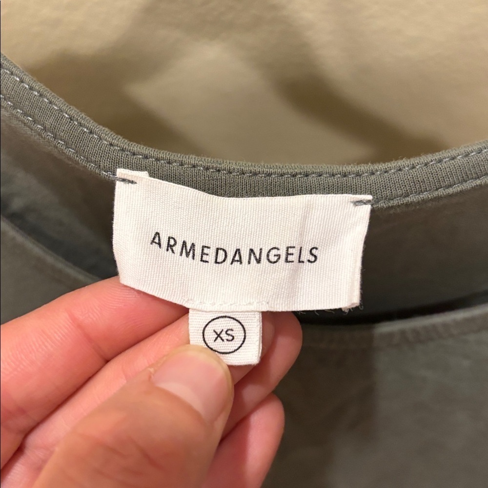 Armedangels Olive Green Ruffles Tank Top - Picture 5 of 9